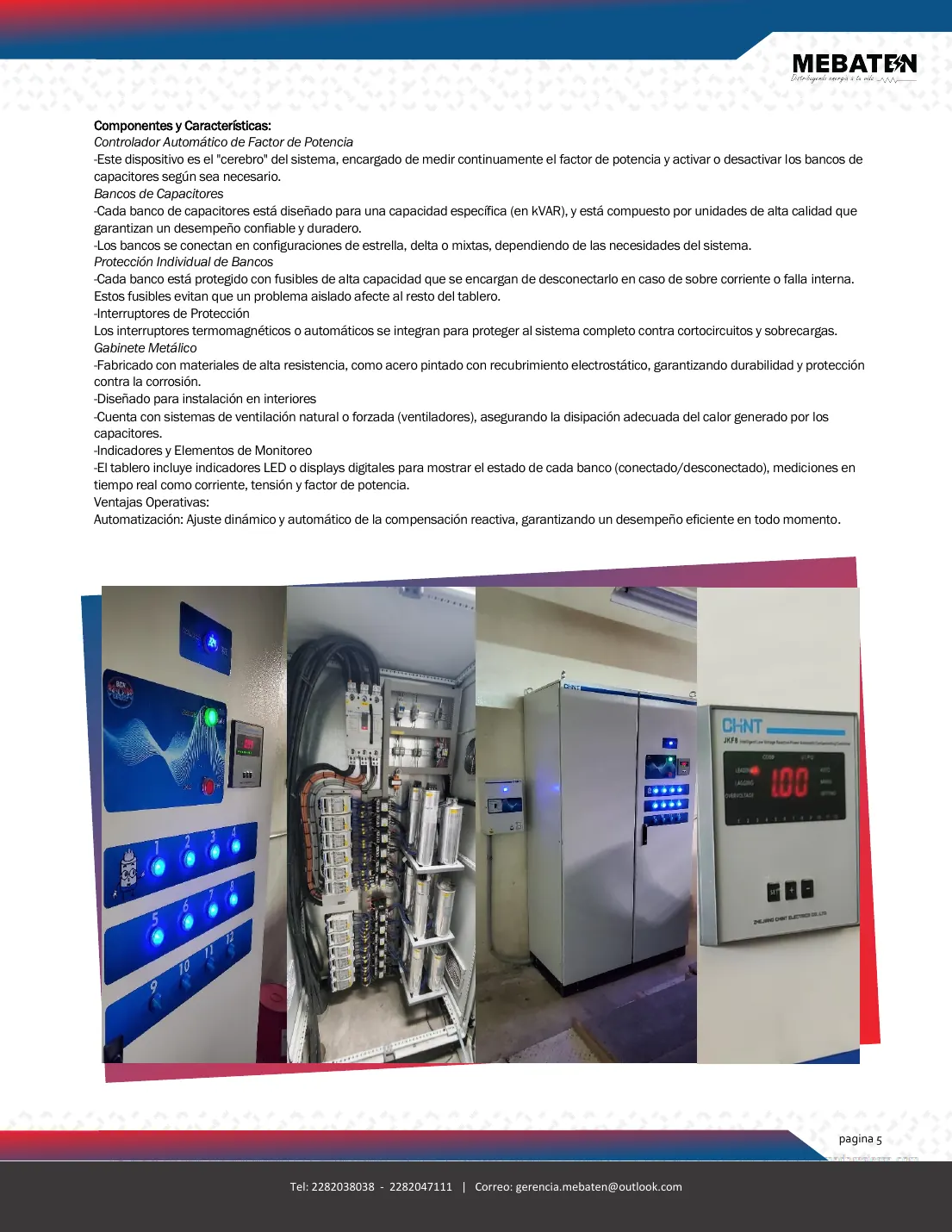 Catálogo de bancos de capacitores, página 5