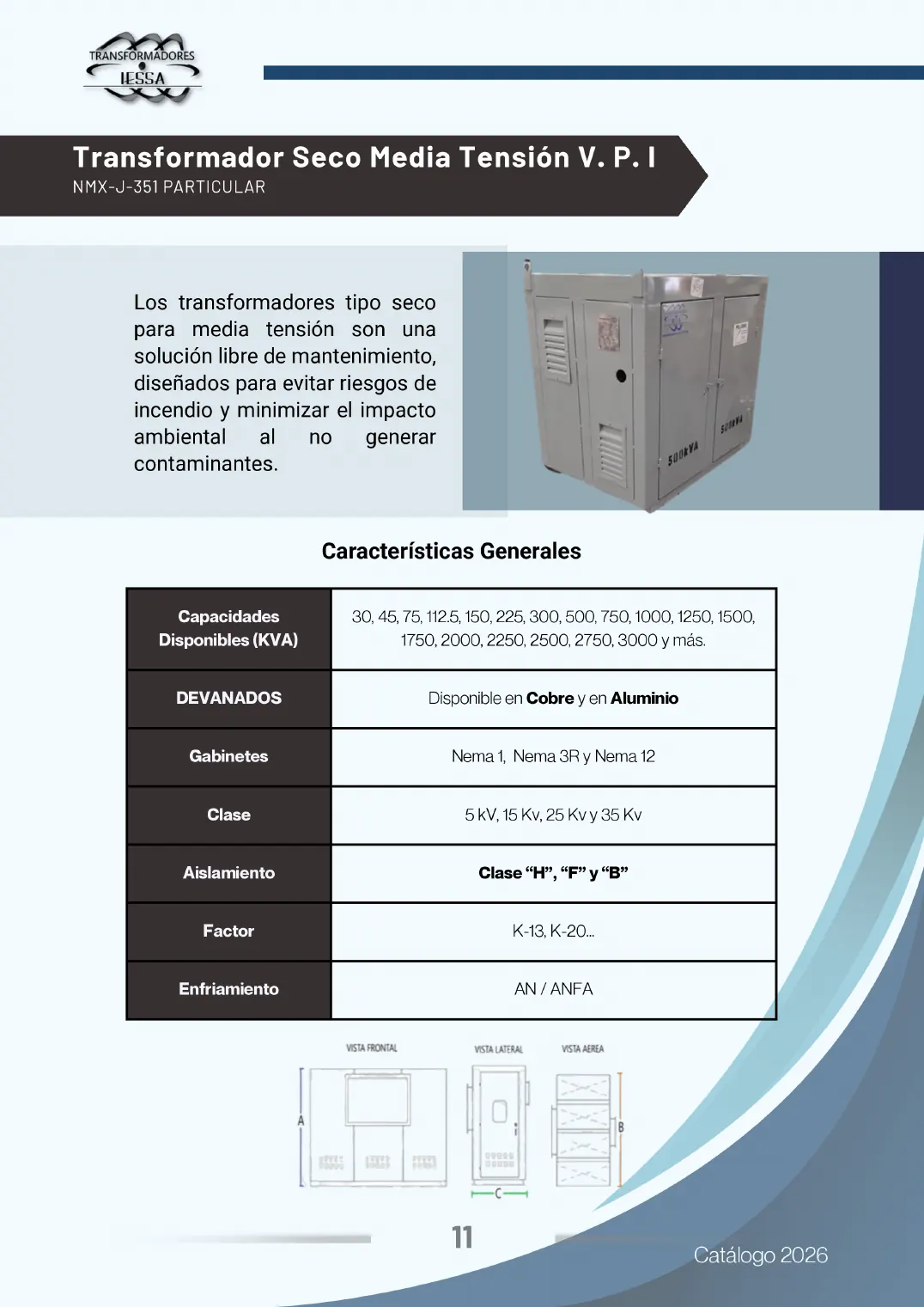 Catálogo de transformadores, página 11