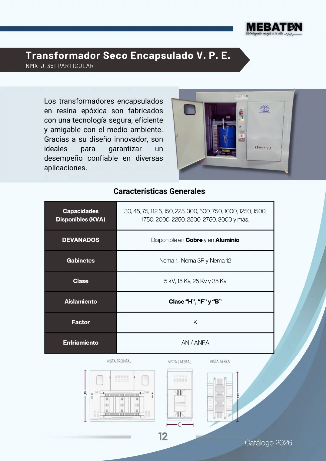 Catálogo de transformadores, página 12